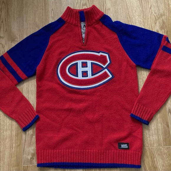 Vintage NHL "Montreal Canadiens" Knit Hockey Sweater. HABS Hockey Sweater - Picture 2 of 7